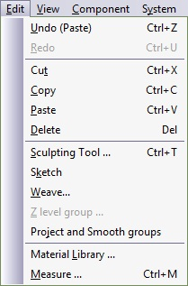 Edit menu
