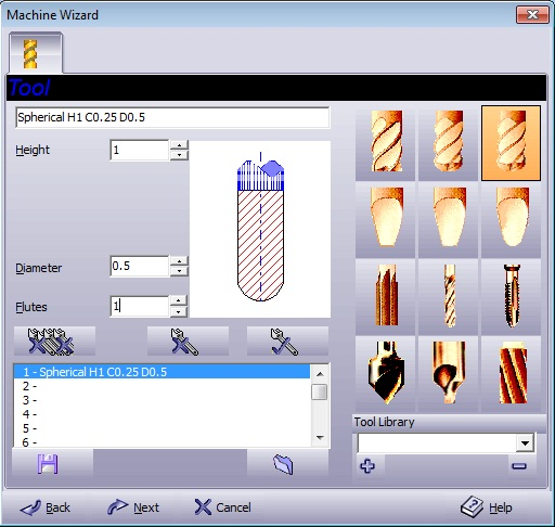 Setup tools dialogue