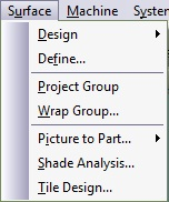 Surface menu