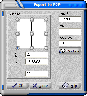 Export to P2p dialogue