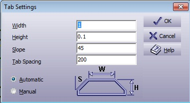 Tab settings dialogue
