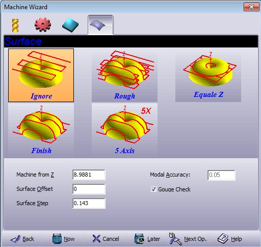 example machine wizard screen