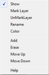 Group manager pop up menu