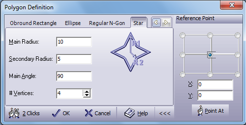  Polygon definition form, star