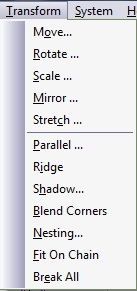 Transform menu